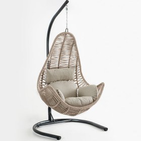 Resim Zen Modern Salıncak - Krem Rattan / Krem Kumaş 