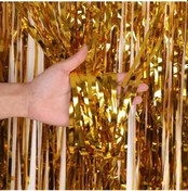 Resim Sones Adet 1 X 2 M Hafif Yağmur İpek Perde Tatil Partisi Dekorasyonu Fotoğraf Arka Plan Duvar Dekorasyonu Altın 3+ 