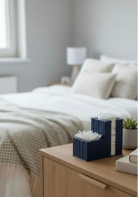 Resim İkisi Bir Arada Kulak Pamuğu & Pamuk Organizeri Lacivert 