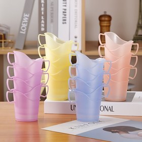 Resim 8 Adet Isıya Dayanıklı Tek Kullanımlık Kağıt Bardak Tutucular, Restoranlar İçin Şeffaf Plastik Altlıklar 