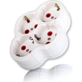 Resim Pileli Store Fetih Dörtlü Topraklı Fişli Priz 