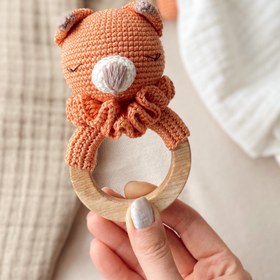 Resim Amigurumi Müslin Uyku Arkadaşı Tilki - 2li Set 