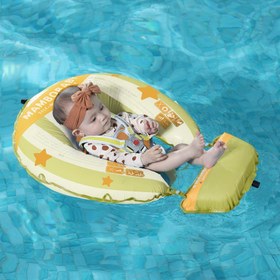 Resim Mambobaby Hot Air Balloon Yüzme Simidi - Sarı, Emniyetli, Gölgelikli ve Ayak Destekli 