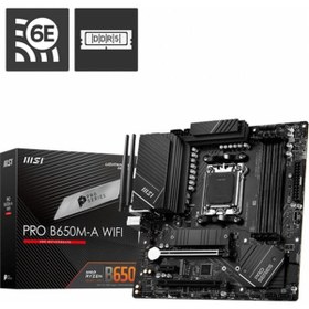 Resim MSI Msı Mb Pro B650M-A Wifi Am5 Ddr5 6400Mhz(Oc) Hdmı Dp M.2 Usb3.2 2.5G Lan Wifi 6E Matx Uyumlu Anakart 