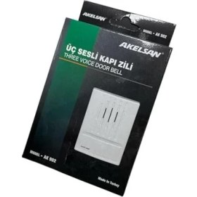 Resim Kanarya Kapı Zili AK-902 - 3 Sesli, 12V Ac, 11X8X2 cm - Zil Trafosu ile Uyumlu, Kolay Montaj 
