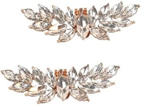 Resim SOIMISS 1 Çift ayakkabı aksesuarları ayakkabı tokası tokası balo dekoru ayakkabı tokaları gelin ayakkabıları gelin ayakkabısı dekorları ayakkabı süsü Avrupa ve Amerika kristal terlik Metal 