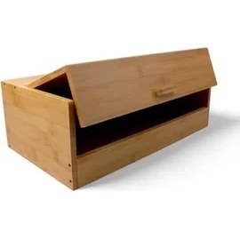 Resim Aesco Bambu Ekmek Kutusu Ekmek Dolabı, Ekmek Sepeti Sandığı, Ekmeklik, Çok Amaçlı Bambu Kutu (34CM 19.5cm 14CM) 