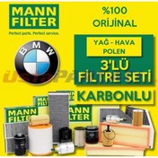 Resim Bmw 3.20 D Mann-Filter Filtre Bakım Seti E90 2006-2012 (495301591) 