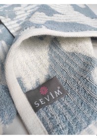 Resim Desenli& Yatay Çizgili %100 Pamuk El/yüz Havlusu - Yüksek Su Emici -45x85cm-mavi Mavı Mavi 