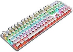 Resim coverzone Leaven K660 Kablolu Klavye Led RGB 104 Tuşlu Mavi Switch Gökkuşağı Renler Mekanik Oyuncu Işıklı Klavye Ergonomik Tasarım Rahat 150cm Kablo Uzunluğu Bilgisayar PC için (Mavi Switch - Daktilo Tarzı) 
