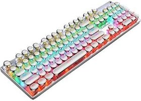 Resim coverzone Leaven K660 Kablolu Klavye Led RGB 104 Tuşlu Mavi Switch Gökkuşağı Renler Mekanik Oyuncu Işıklı Klavye Ergonomik Tasarım Rahat 150cm Kablo Uzunluğu Bilgisayar PC için (Mavi Switch - Daktilo Tarzı) 