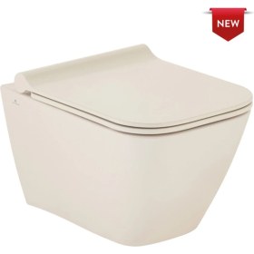 Resim Seramiksan Satürn Kanalsız Asma Klozet + Seramiksan Durplast Yavaş Kapak (Cappuccino) 