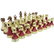 Resim Satranç Taşı Zamak Polyester Krem Bordo Dekoratif Hediyelik 