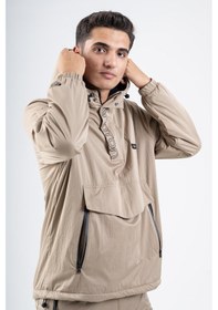 Resim Maraton Sportswear Comfort Erkek Kapşonlu Uzun Kol Basic Açık Vizon Yağmurluk 21353-açık Vizon Açık Vizon 