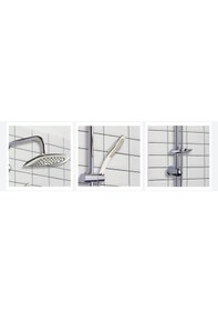 Resim Faumix Mvalencia Beyaz Krom Yağmurlama Modern Tepe Duş Seti Beyaz - Krom 