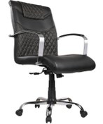 Resim MEHMET YAREN BURO Mk7 Yönetici Makam - Ofis Müdür - Büro - Çalışma Koltuğu Siyah Renk Krom Ayaklı 