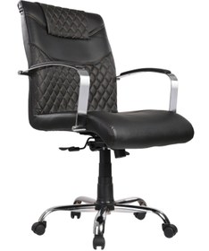 Resim MEHMET YAREN BURO Mk7 Yönetici Makam - Ofis Müdür - Büro - Çalışma Koltuğu Siyah Renk Krom Ayaklı 