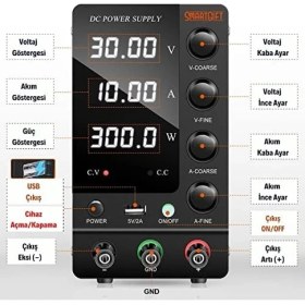 Resim Uray Home Ayarlanabilir 30V/10A Smps Dc Güç Kaynağı Voltaj Regülatörü SG-C3010 