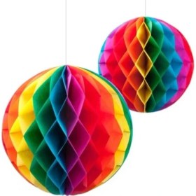 Resim MCM Group Rengarenk Kağıt Süs Fener 30 cm 1 Adet 