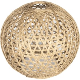 Resim Feyza Design Doğal Jüt Ip Hasır Top Balon Avize ve Lambader Şapkası, 17 cm Çap 