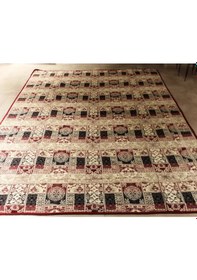 Resim Algelsineve Pachwork Serme Biyeli Çok Amaçlı Halı Örtüsü, Pike, Savan Bordo - Krem 