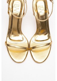 Resim Luvishoes Luvi Shoes Jasmin Altın Cilt Tek Bantlı Kadın Topuklu Ayakkabı Altın 