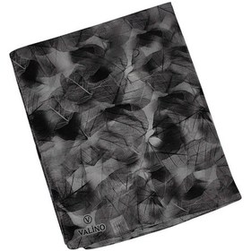 Resim Mim Eşarp Valino Vual Twill Fular 45x110 Cm - Yaprak Desenli, Hafif Ve Nefes Alabilir Şal Siyah 