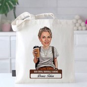 Resim En Havalı Anne Karikatürlü Bez Çanta 