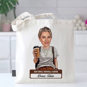 Resim En Havalı Anne Karikatürlü Bez Çanta 