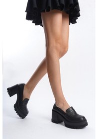 Resim Kadın Femi Siyah Cilt 8 Cm Topuklu Platformlu Ayakkabı-siyah Siyah 