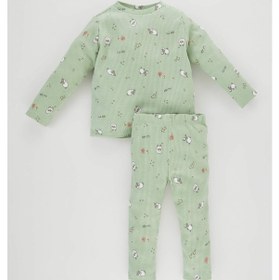 Resim Defacto Kız Bebek Desenli Uzun Kollu Fitilli Kaşkorse Pijama Takımı A9479a523augn1132 