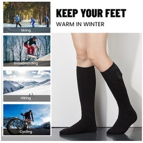 Resim Gajeena Erkek-kadın Unisex Elektrikli Isıtmalı Spor Çorapları, Şarjlı Pilli Ayarlanabilir Sıcaklık, Winter Ayak Isıtıcı, Uzun Kollu, Siyah, Tek Beden Çok Renkli 