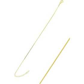 Resim Söğütlü Silver Gümüş Altın Yaldızlı Yılan Zincir Halhal 