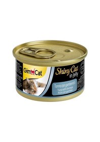 Resim Gimcat ShinyCat Tavuklu Karidesli + Ton Balıklı Karidesli Konserve Yetişkin Kedi Maması 10 x 70 G 