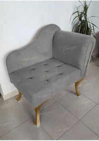 Resim aldagelsin Yeni Model Ters Kol Tekli Köşe Koltuğu Josefin Bench Gold Ayak 