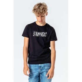 Resim Pubg Sanhok Baskılı Unisex Çocuk Siyah Tshirt 