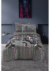 Resim Altınbaşak %100 Pamuk Tek Kişilik Nevresim Takımı Noctıs Shadows 