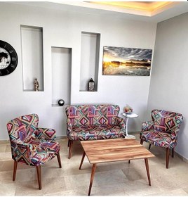 Resim Azra Mobilya Bienville Çay Seti Koltuk Takımı - Balkon - Bahçe - Ofis Mobilyası -oturma Grubu Karışık Desen 