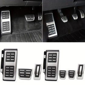 Resim LHD Araba Pedalı Kapağı VW için Tiguan 2017-2020 için Passat B8 için Golf 7 için T-cross için T-roc Troc için Skoda için Octavia A7 için Koltuk için Leon 5F MK3 için 