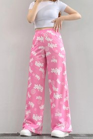 Resim Gofeel Pembe Bratz Baskılı Oversize Bol Paça Eşofman Altı 