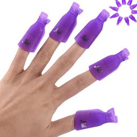 Resim 10 adet plastik akrilik tırnak sanatı daldırma kapak klipsi UV jel çıkarıcı ambalaj aracı 