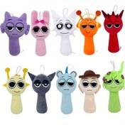 Resim Sprunki Ritim Kutusu Oyun Aksesuarı Peluş Oyuncak Bebek, Zengin İfadelerle Renkli Polyester Dolgulu Oyuncak, Doğum Günü Hediyeleri İçin Mükemmel Sevimli Peluş Figür 