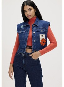 Resim Bad Bear Joanne İndigo Kadın Denim Yelek Koyu Mavi 