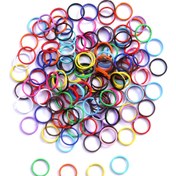 Resim 100 adet farklı renkli 8/10mm çelik atma halkaları, küçük çift açık anahtar halkaları, takı yapımı, DIY el Sanatları, kolyeler, bilezikler, küpeler ve dekorasyonlar için bölünmüş halkalar 
