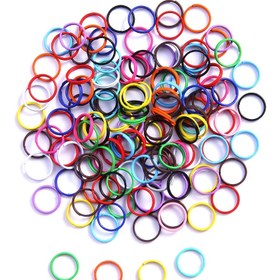 Resim 100 adet farklı renkli 8/10mm çelik atma halkaları, küçük çift açık anahtar halkaları, takı yapımı, DIY el Sanatları, kolyeler, bilezikler, küpeler ve dekorasyonlar için bölünmüş halkalar 