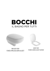 Resim Fenice Rimless Asma Klozet 1166-001-0128, Bocchi Yavaş Kapak A0327-001 Parlak Beyaz 