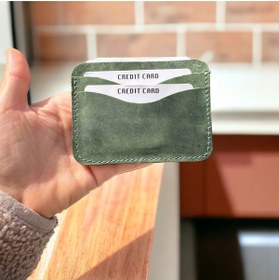 Resim MESACRAFT Unisex Süper Slim Deri Ince Model Kredi Kartı & Kartvizitlik Hakiki Deri Kartlık Makina Dikişi 