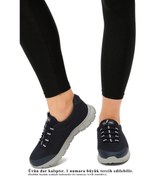 Resim WALKWAY Lacivert Buz Fileli Hafif Esnek Kadın Spor Ayakkabı Flexible G 