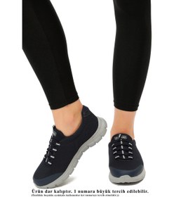 Resim WALKWAY Lacivert Buz Fileli Hafif Esnek Kadın Spor Ayakkabı Flexible G 