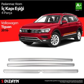 Resim S-Dizayn Vw Tiguan Krom İç Kapı Eşiği 4 Prç. 2016 Üzeri 